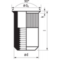 blindklinkmoer aluminium  m5 kvk klemborging 0.5-3.0 250 stuks