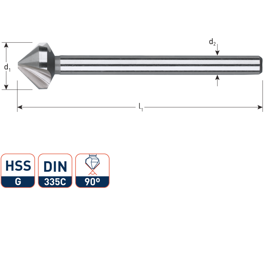 VERZINKFREES - VERZINKBOOR HSS-G 90°, DIN 335C, ø31,0 MM