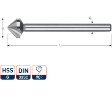 VERZINKFREES - VERZINKBOOR HSS-G 90&deg;, DIN 335C, ø31,0 MM