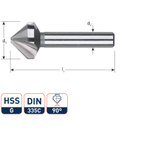 VERZINKFREES HSS-G 90&deg;, DIN 335C, ø6,0 MM