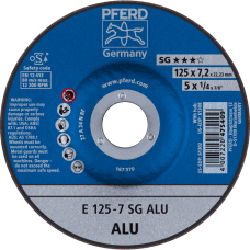 AFBRAAMSCHIJF 125MM E125-7 A24 NSG ALUM. PFERD