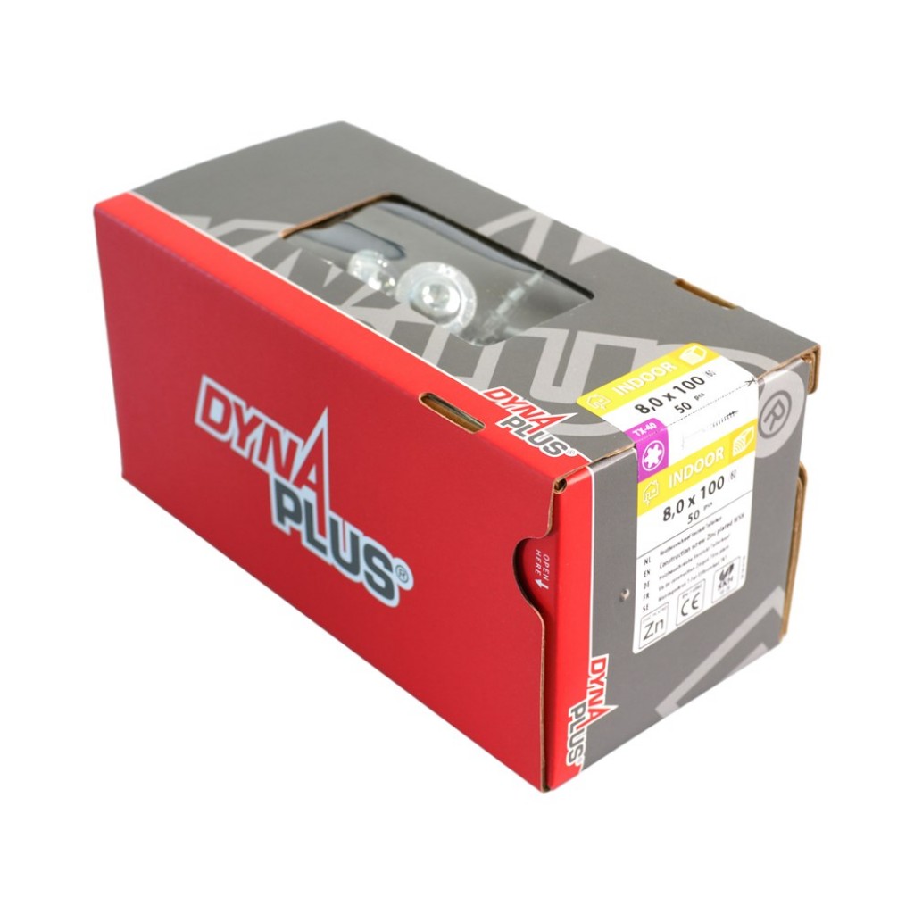 10 X 200/80 HOUTBOUWSCHROEF DYNAPLUS VERZINKT TK TX40