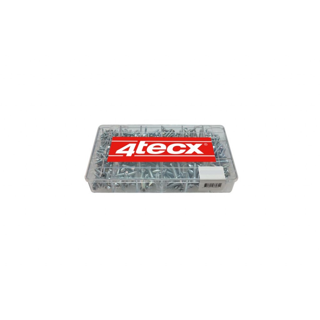 ASSORTIMENT DOOS 18-VAKS PLAATSCHROEF D 7983 VERZINKT 4TECX