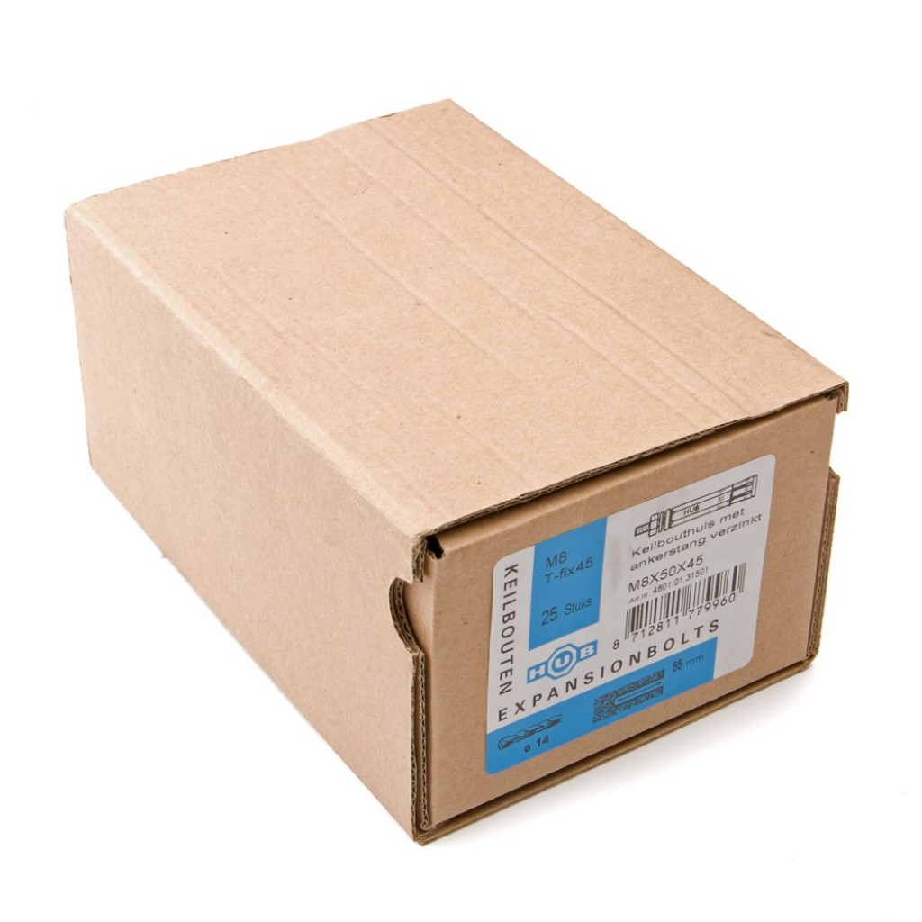 KEILBOUTHULS MET TREKHAAK VERZINKT M8X50X65