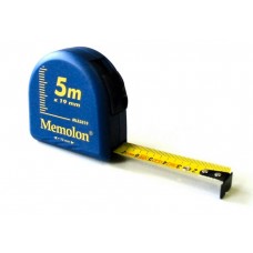 ROLBANDMAAT MEMOLON STAAL 3MX13MM BLAUWE ABS KAST/RUBBER OMMANTELING.