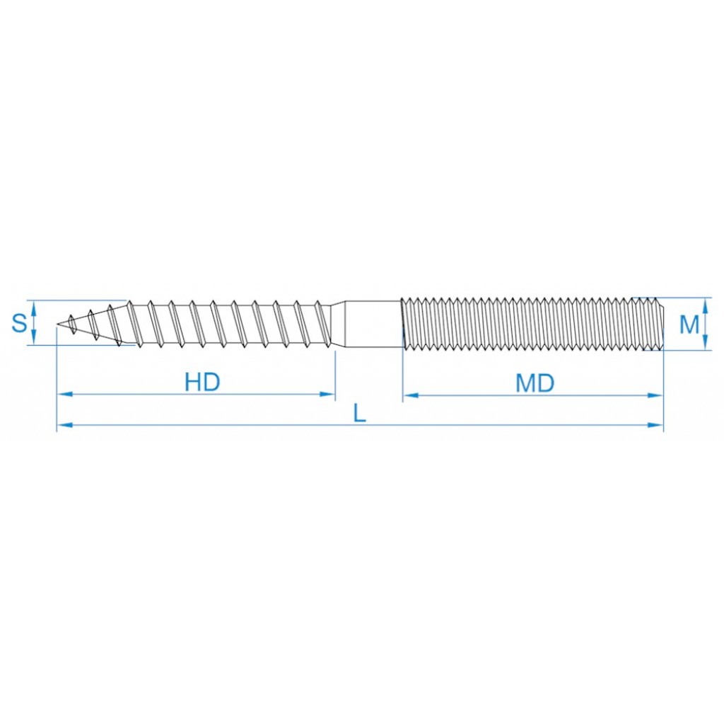 STOKEIND M8X50 VERZINKT TX25 MET ZESKANT
