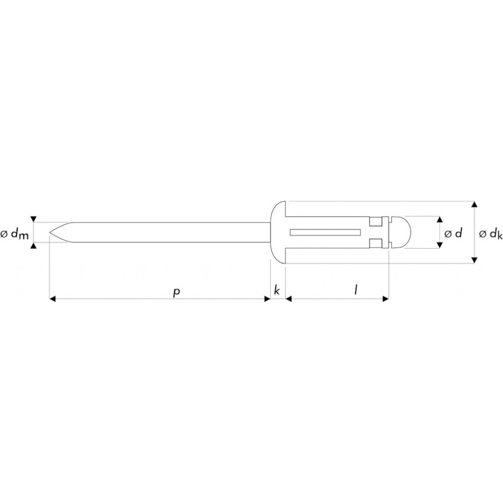 BLINDKLINKNAGEL TRI-SPLIT ALU/ALU BK 4.8X20.5