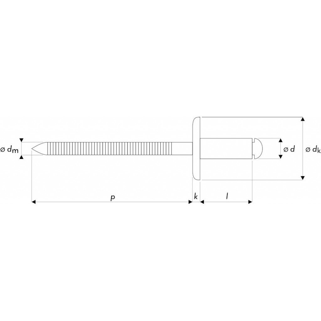 BLINDKLINKNAGEL STANDAARD RVS A2/A2 GBK 4.8X20X14