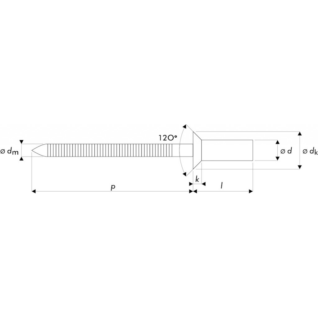 BLINDKLINKNAGEL GAS/WATERDICHT ALU/RVS A2 VK 4.0X11