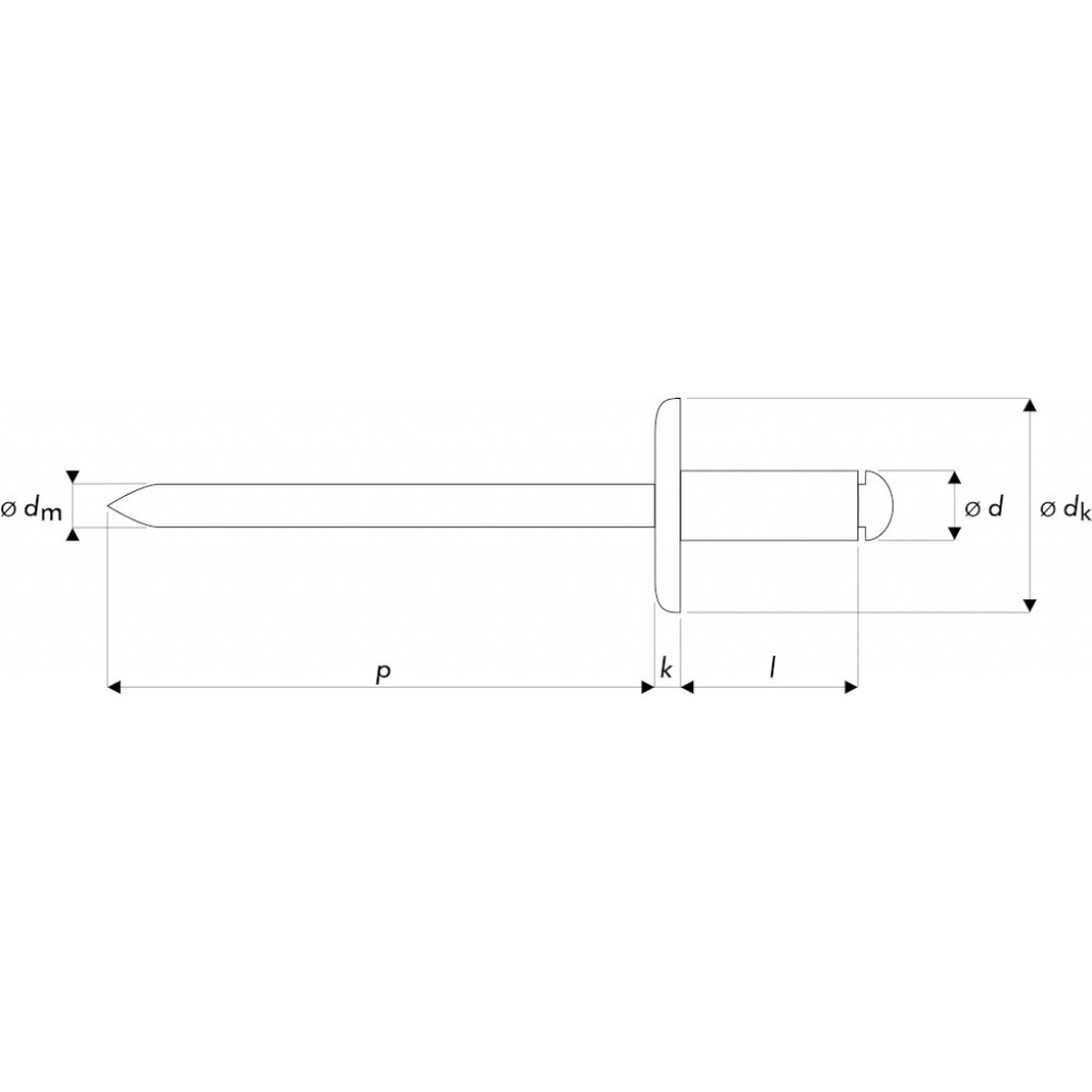 BLINDKLINKNAGEL STANDAARD ALU/STAAL GBK 5.0X21X14