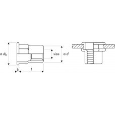 BLINDKLINKMOER STAAL OPEN SEMI-ZESKANT CK M10 1.0-4.0