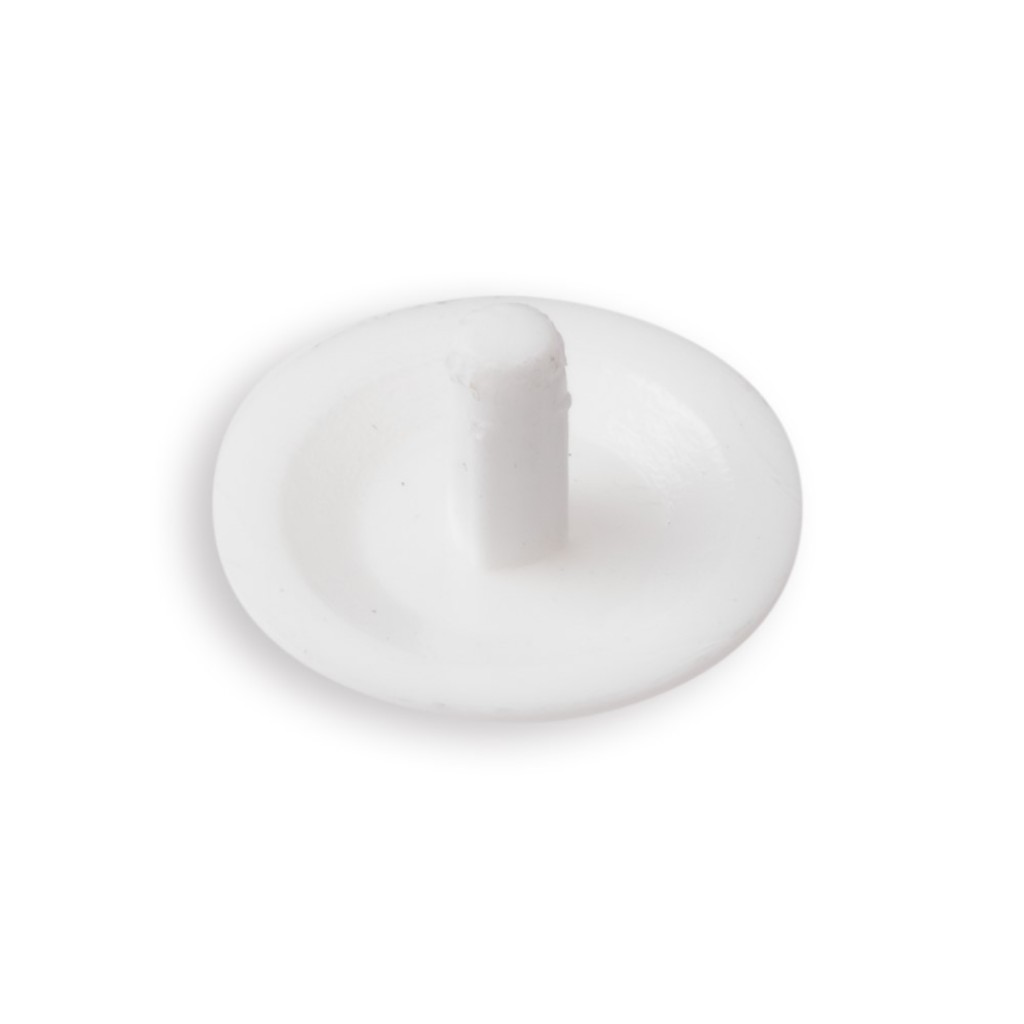 AFDEKKAPJE SPPS MET KOPBORING 12MM RAL9010 WIT