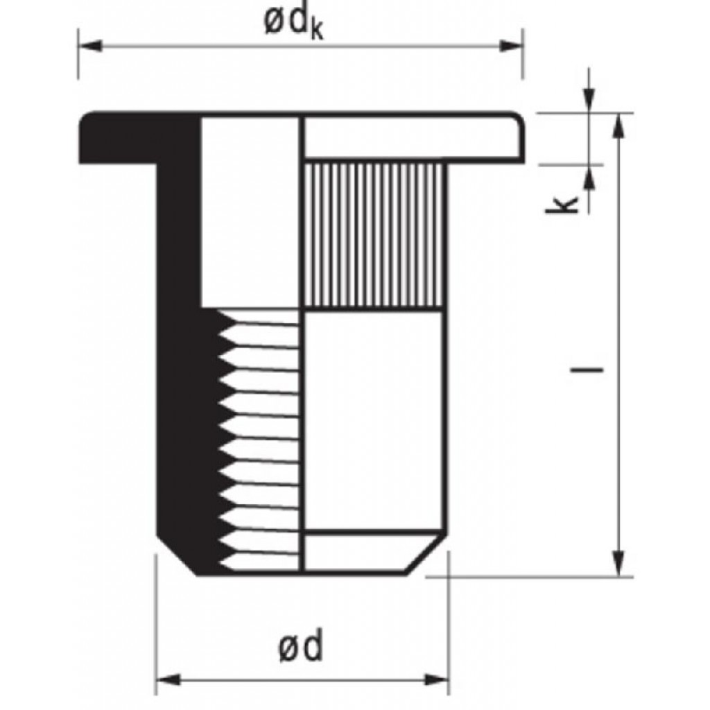 BLINDKLINKMOER ALU M10 CK KLEMB. 3.0-6.0