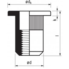 BLINDKLINKMOER ALU M10 CK KLEMB. 3.0-6.0