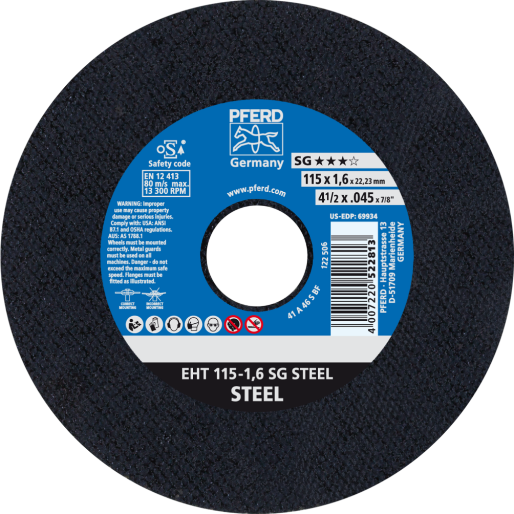 DOORSLIJPSCHIJF 115MM EHT 115-1,6 SG STEEL PFERD