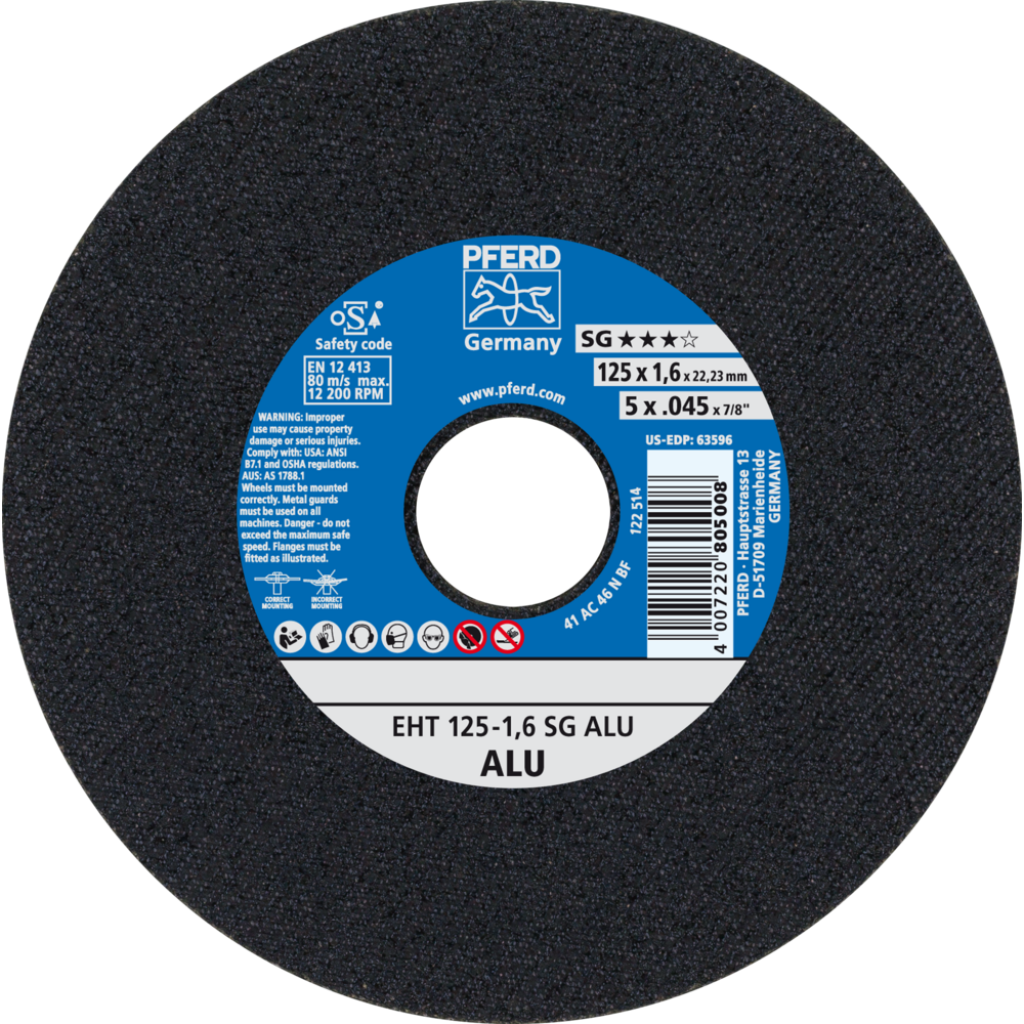 DOORSLIJPSCHIJF 125MM EHT 125-1,6 SG ALU PFERD
