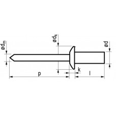 BLINDKLINKNAGEL GAS/WATERDICHT KOPER/A2 BK 3.2X08 +++++